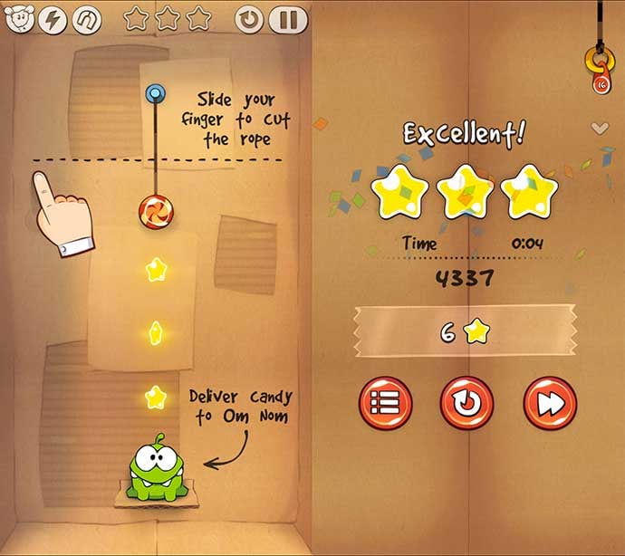 cut the rope gameplay