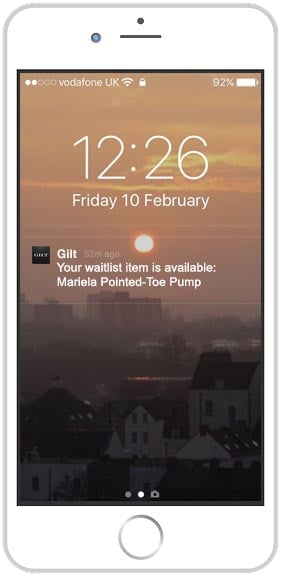 mobile with push notification