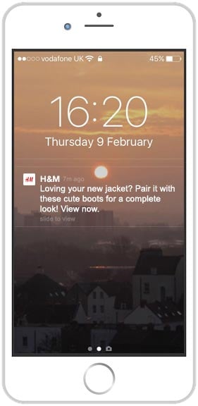 iphone with personalised push notification