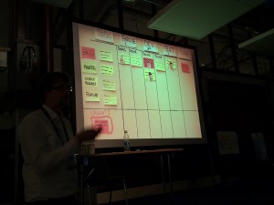 Joakim Sundén with example kanban board