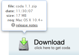 coda bubble download button screenshot